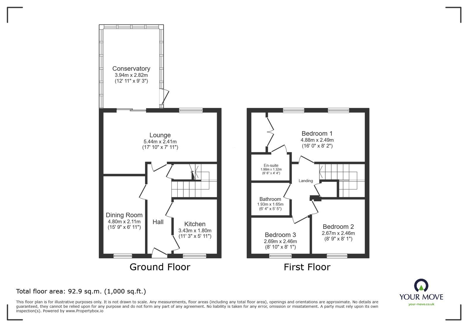 Floorplan of 3 bedroom Semi Detached House to rent, Blandford Close, Longton, Staffordshire, ST3