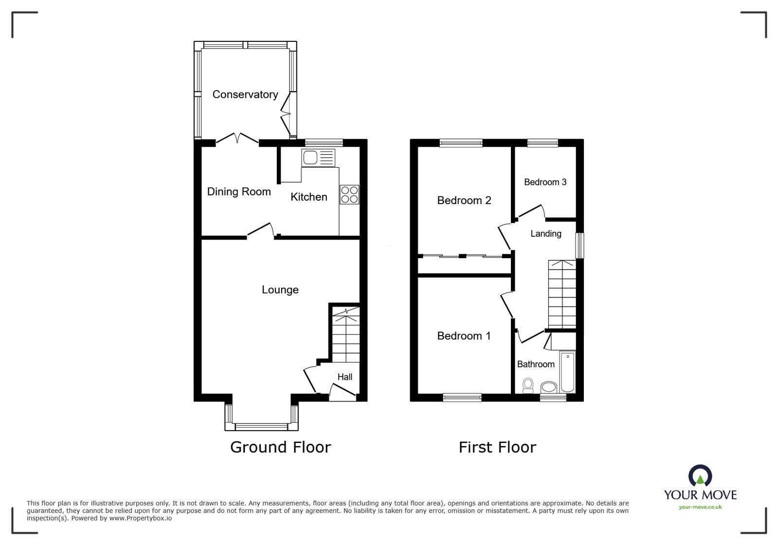 Floorplan of 3 bedroom Detached House for sale, Rutherford Avenue, Newcastle, Staffordshire, ST5