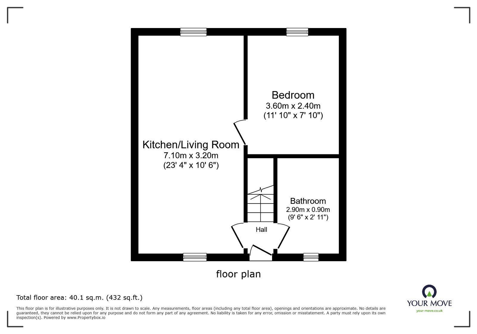 Floorplan of 1 bedroom Flat to rent, Waterloo Road, Stoke-on-Trent, Staffordshire, ST6