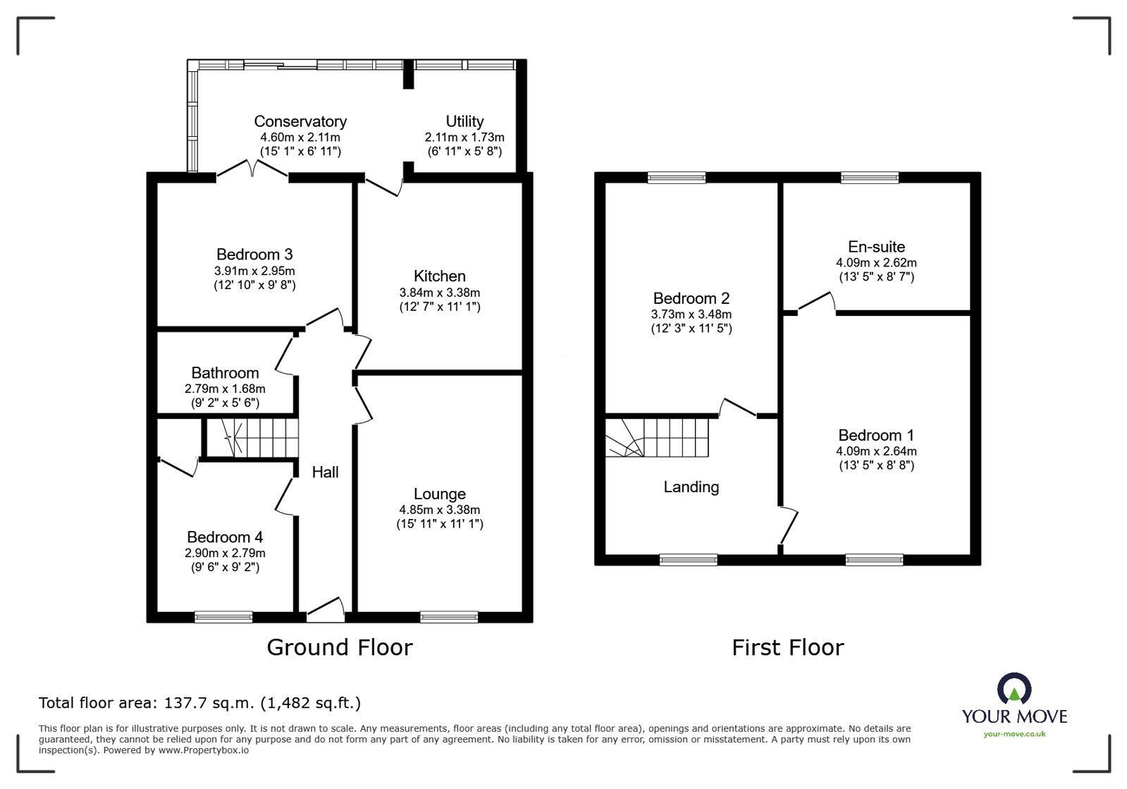 Floorplan of 4 bedroom Semi Detached Bungalow for sale, Weston Drive, Weston Coyney, Stoke-on-Trent, Staffordshire, ST3