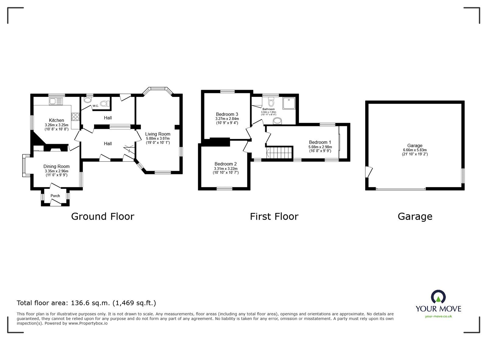 Floorplan of 3 bedroom Detached House for sale, Caverswall Lane, Stoke-on-Trent, Staffordshire, ST3