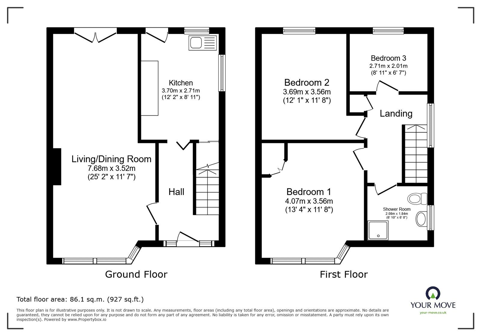 Floorplan of 3 bedroom Semi Detached House for sale, Atherstone Road, Trentham, Staffordshire, ST4