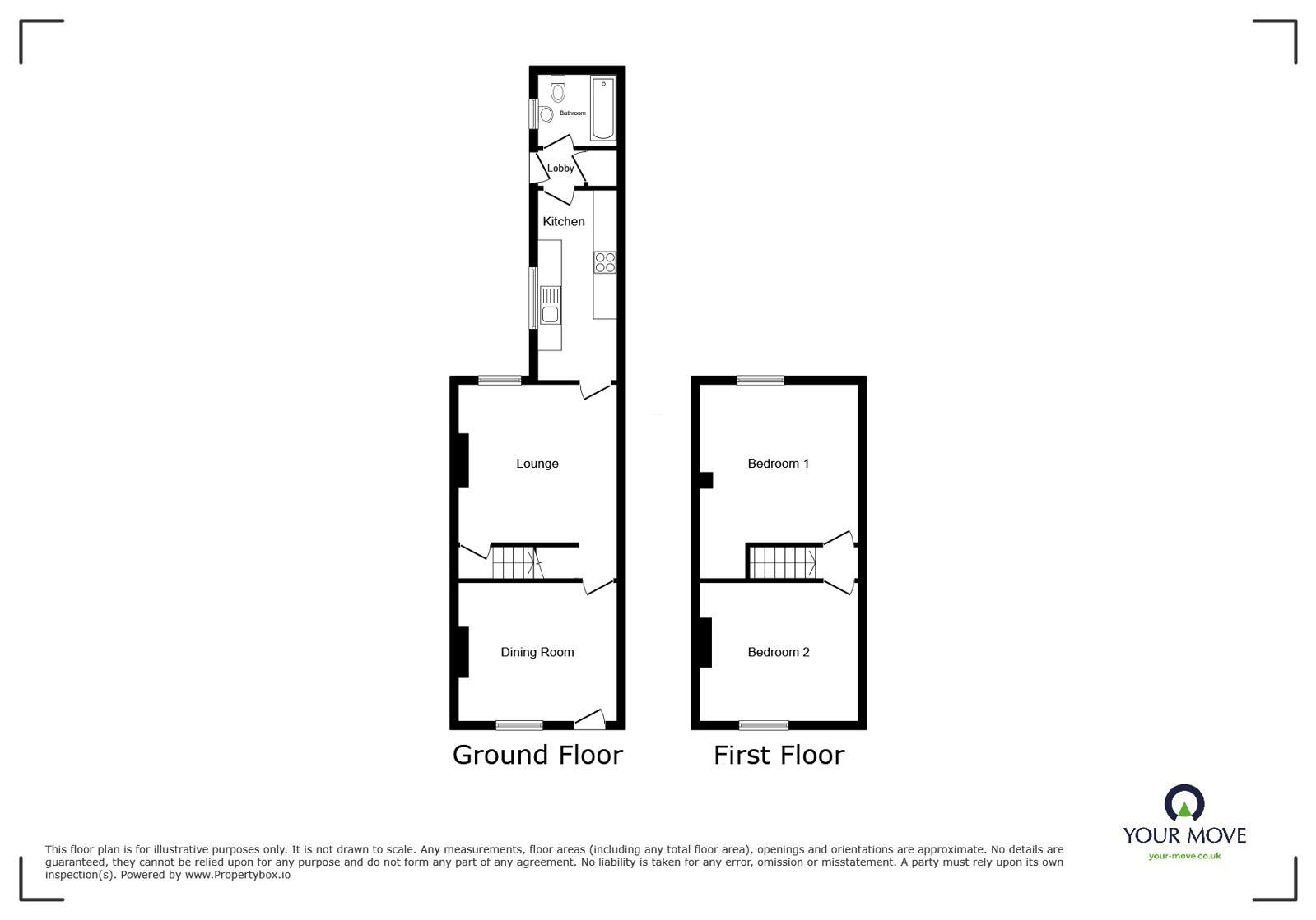 Floorplan of 2 bedroom Mid Terrace House to rent, Chilton Street, Stoke-on-Trent, Staffordshire, ST4