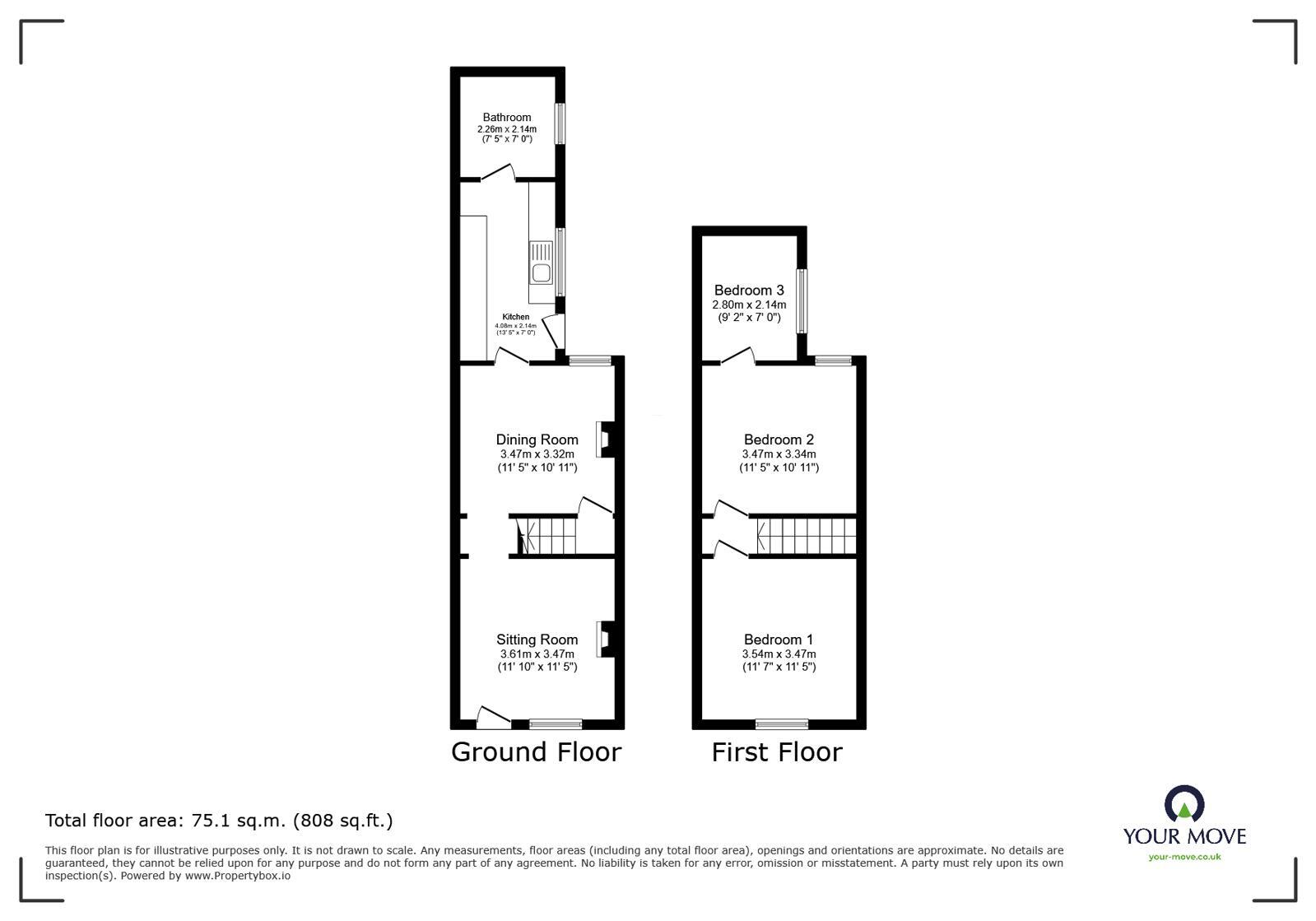 Floorplan of 3 bedroom Semi Detached House to rent, Farmer Street, Stoke-on-Trent, Staffordshire, ST3