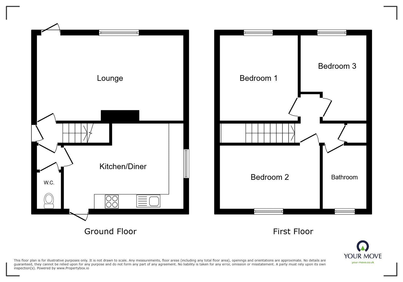 Floorplan of 3 bedroom Semi Detached House for sale, Calvary Crescent, Bentilee, Staffordshire, ST2
