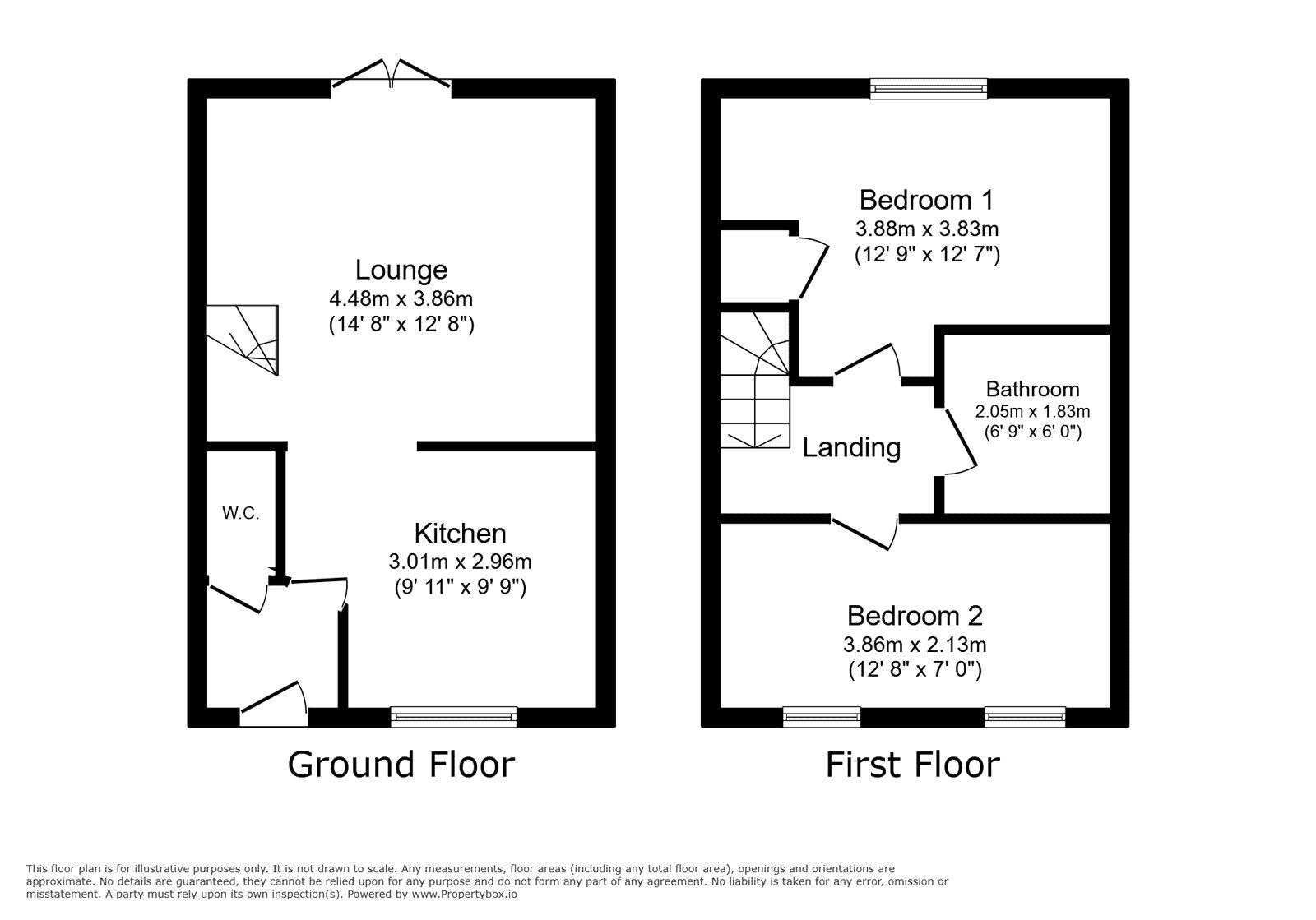 Floorplan of 2 bedroom Mid Terrace House for sale, Bellerphon Drive, Stoke-on-Trent, Staffordshire, ST3