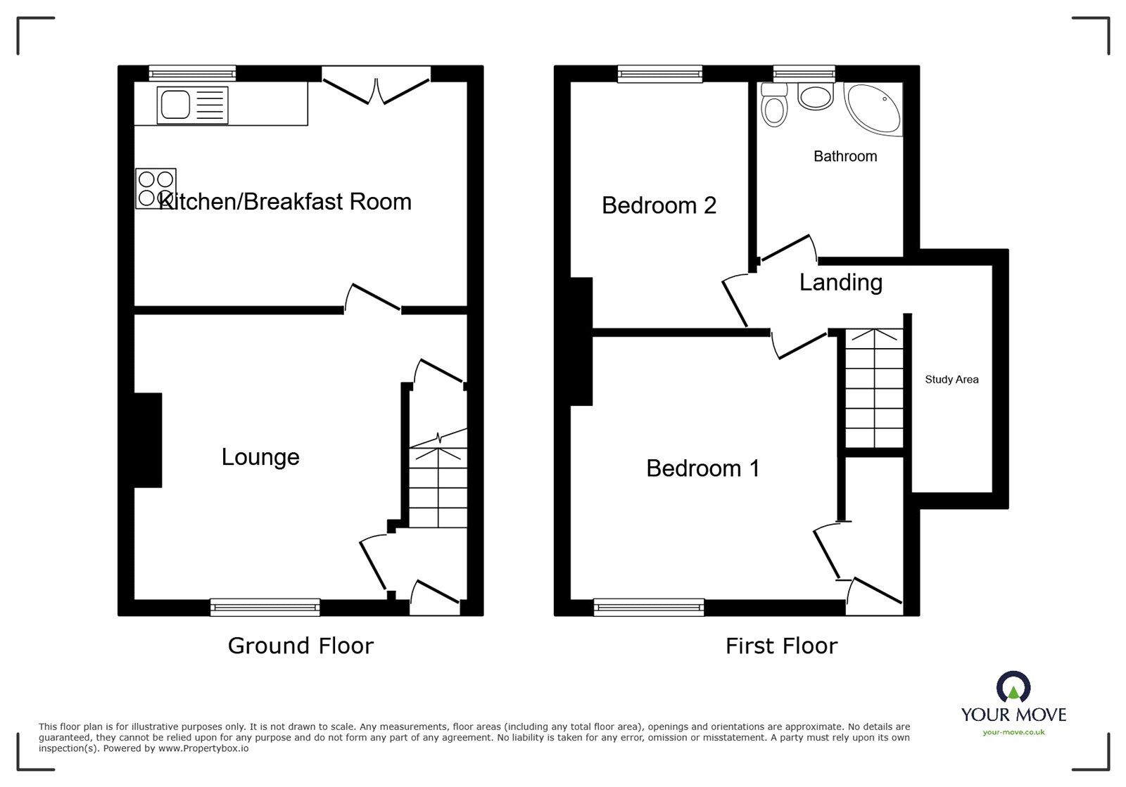 Floorplan of 2 bedroom Mid Terrace House for sale, George Avenue, Meir, Staffordshire, ST3