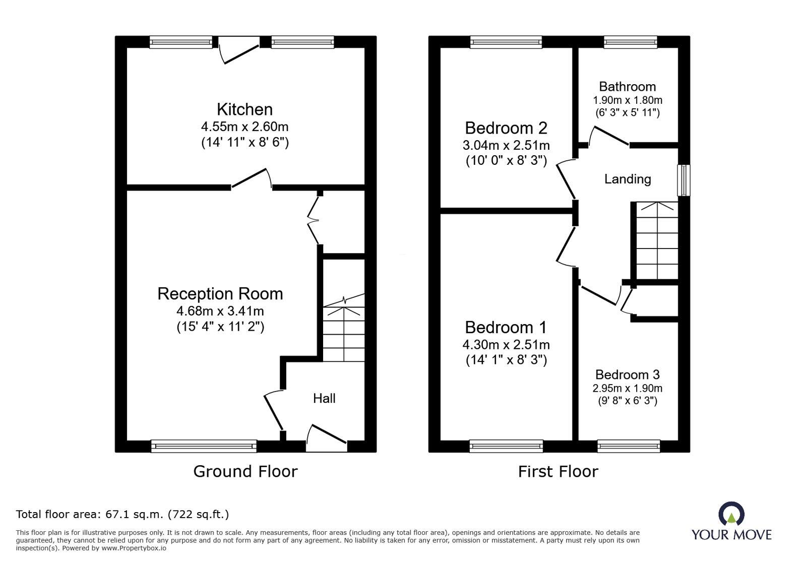 Floorplan of 3 bedroom Semi Detached House for sale, Lowell Drive, Parkhall, Staffordshire, ST3