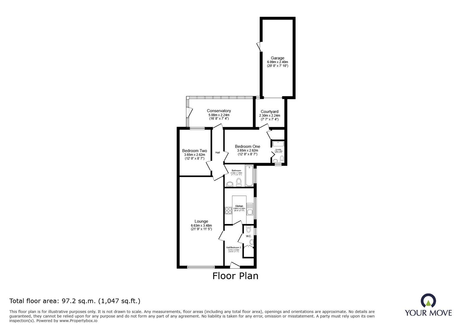 Floorplan of 2 bedroom Detached Bungalow for sale, Chelmorton Drive, Stoke-on-Trent, Staffordshire, ST3