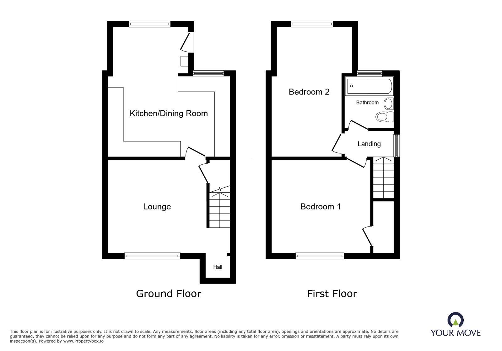 Floorplan of 2 bedroom Semi Detached House for sale, Ness Grove, Cheadle, Staffordshire, ST10