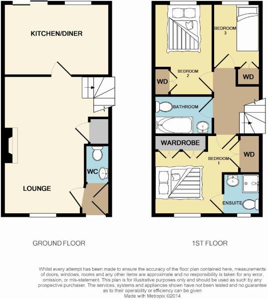 Floorplan of 3 bedroom Mid Terrace House to rent, Abbey Close, Shepshed, Leicestershire, LE12