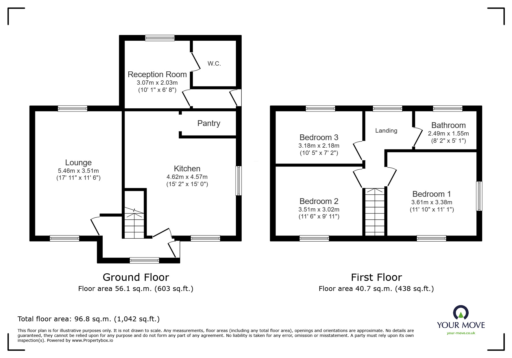 Floorplan of 3 bedroom Semi Detached House for sale, The Meadows, Shepshed, Leicestershire, LE12