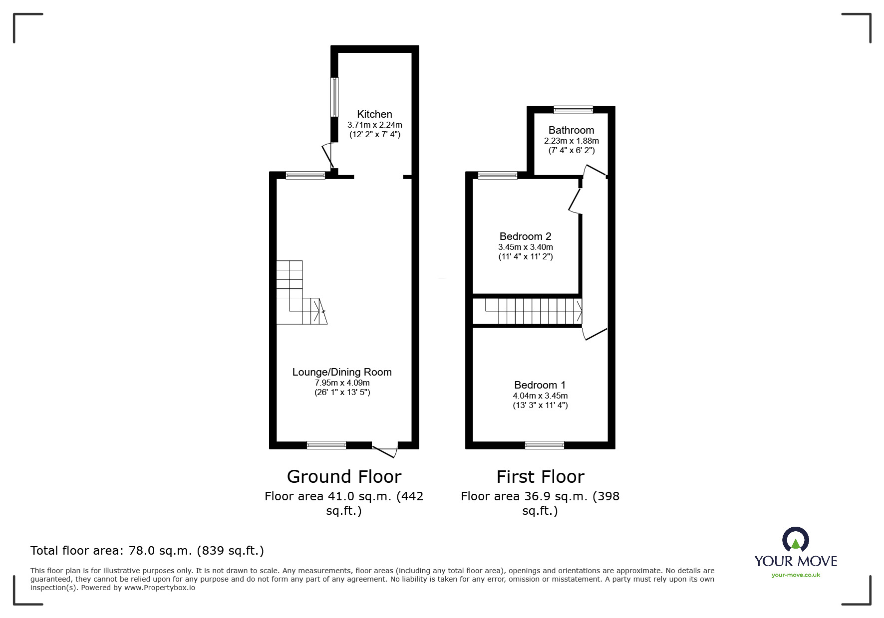 Floorplan of 2 bedroom End Terrace House for sale, Edward Street, Loughborough, Leicestershire, LE11