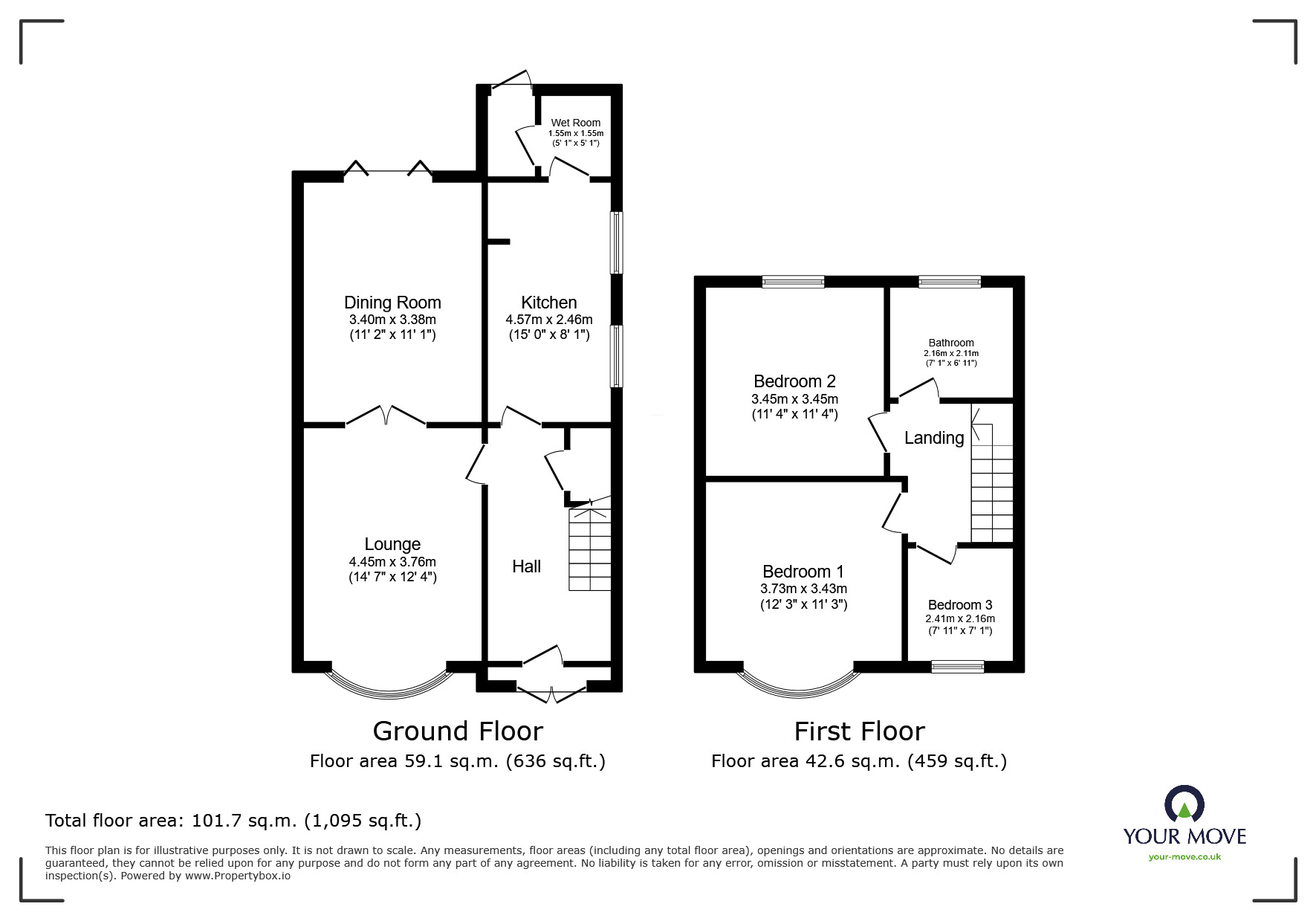 Floorplan of 3 bedroom Semi Detached House for sale, Whitehouse Avenue, Loughborough, Leicestershire, LE11