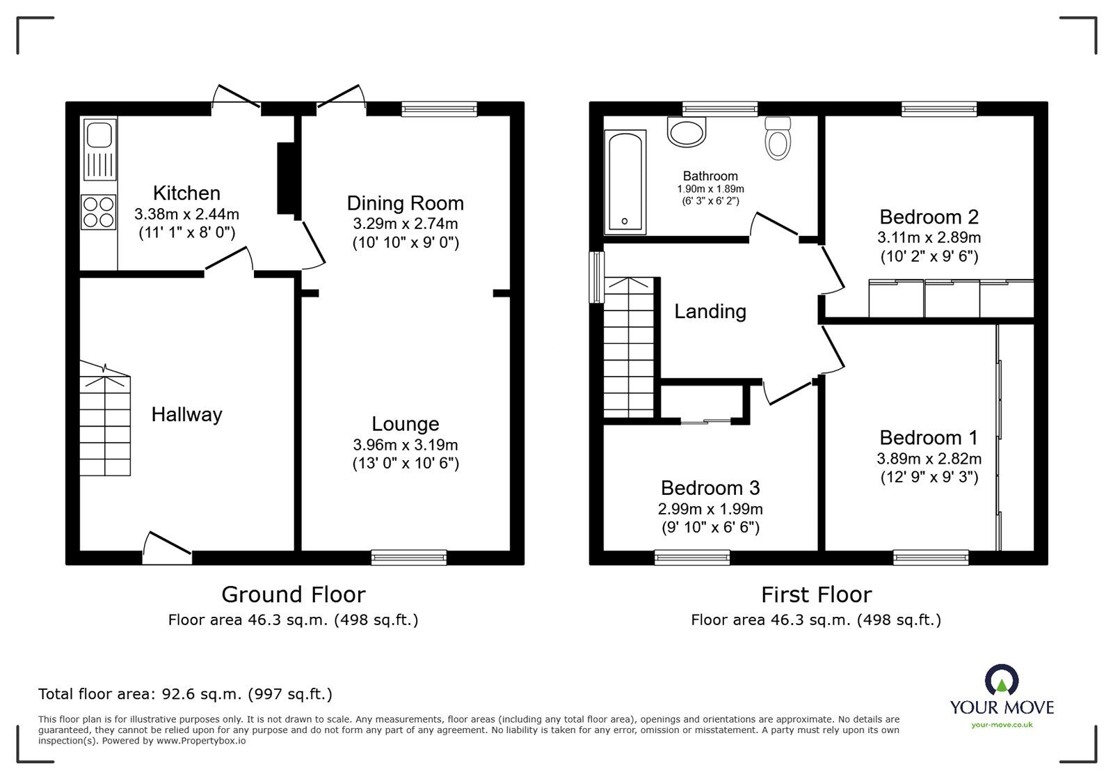 Floorplan of 3 bedroom Semi Detached House to rent, Grafton Road, Loughborough, Leicestershire, LE11