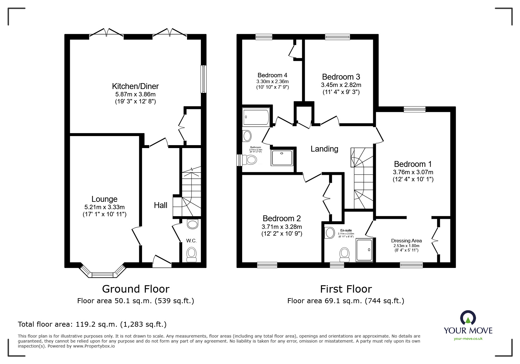Floorplan of 4 bedroom Detached House for sale, Hubbard Road, Burton-on-the-Wolds, Leicestershire, LE12