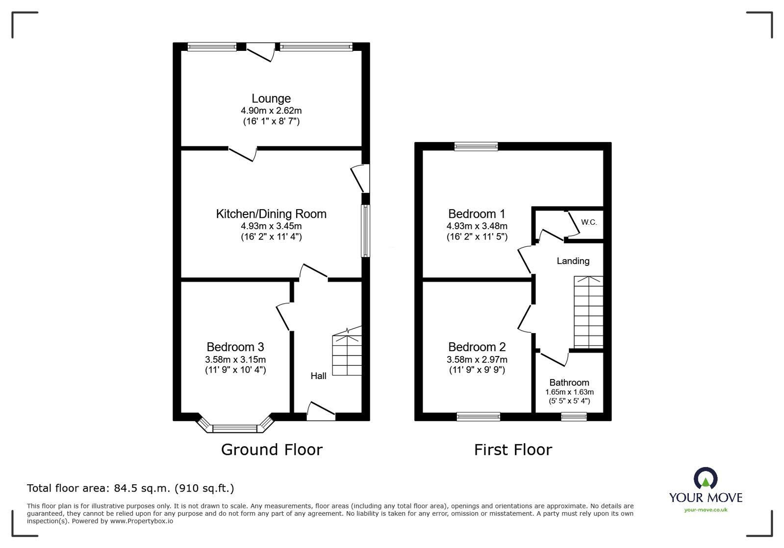 Floorplan of 3 bedroom Semi Detached House to rent, Woodlands Drive, Loughborough, Leicestershire, LE11