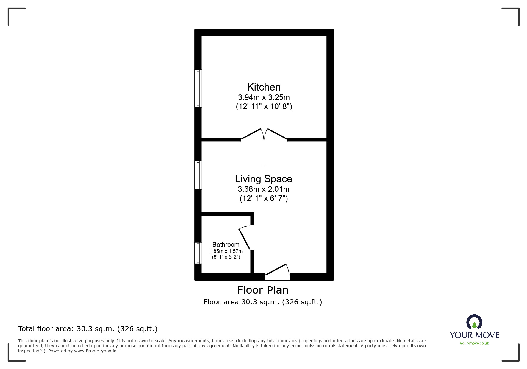 Floorplan of 1 bedroom Flat to rent, Leicester Road, Loughborough, Leicestershire, LE11