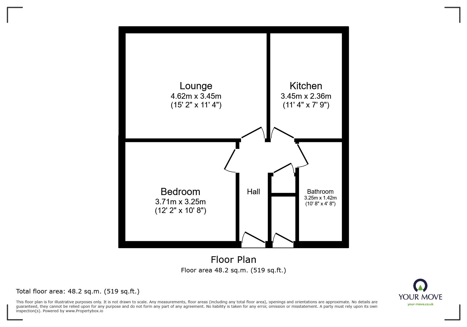 Floorplan of 1 bedroom  Flat for sale, Glapton Lane, Nottingham, Nottinghamshire, NG11