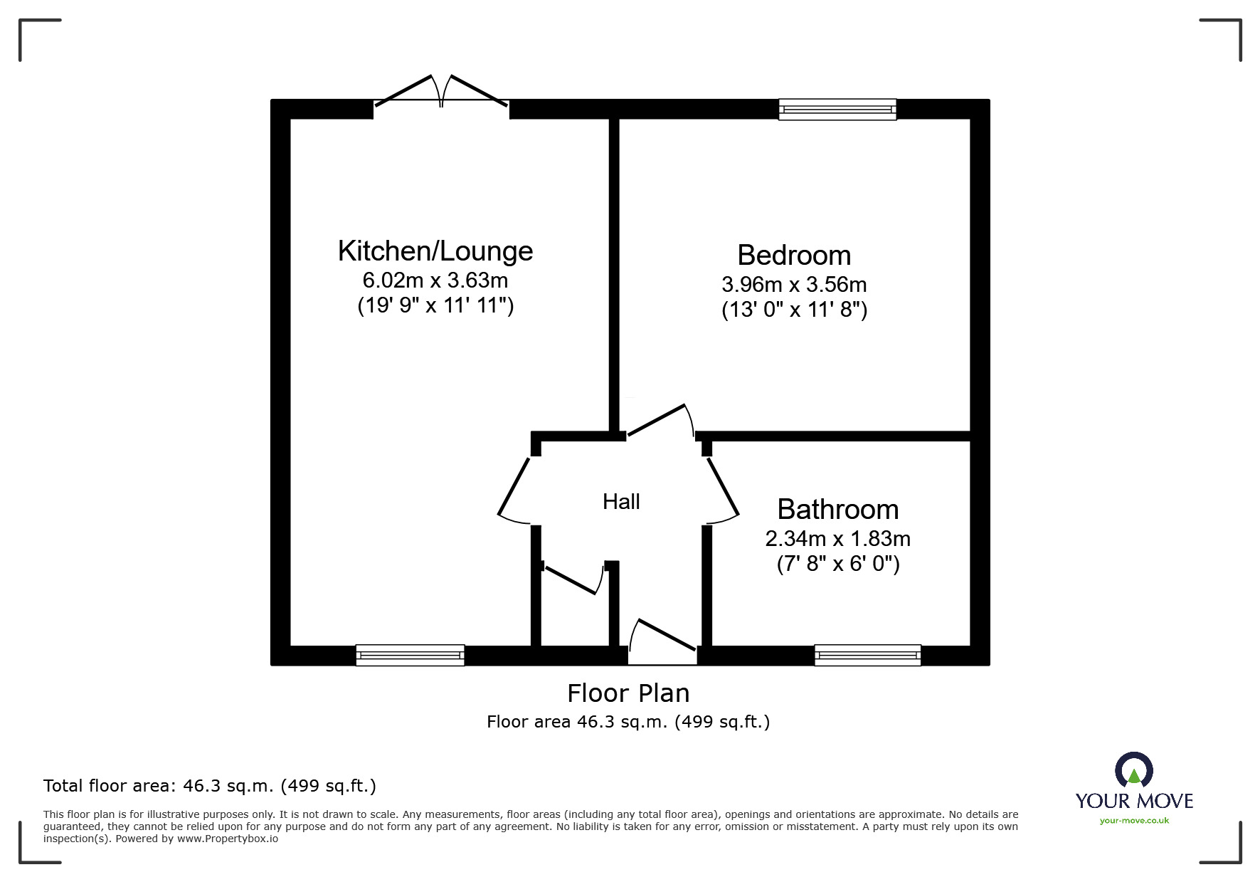 Floorplan of 1 bedroom  Flat for sale, Welchman Close, Loughborough, Leicestershire, LE11