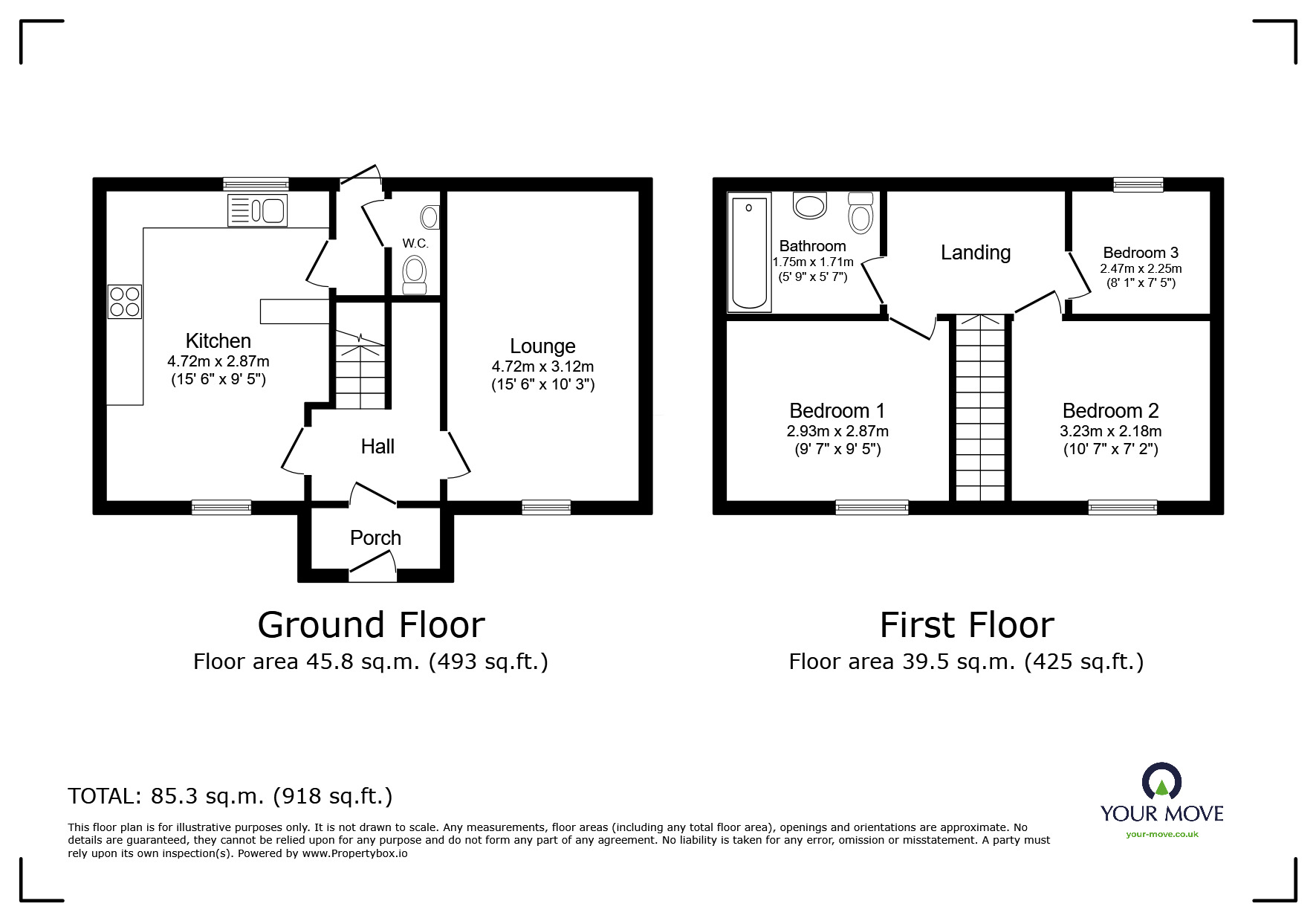 Floorplan of 3 bedroom Mid Terrace House to rent, Woodthorpe Road, Loughborough, Leicestershire, LE11