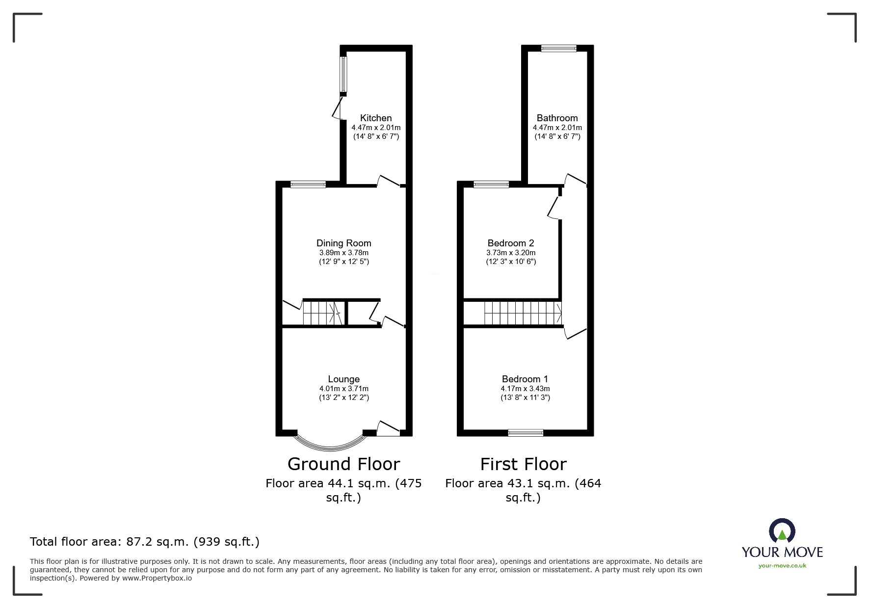 Floorplan of 2 bedroom Mid Terrace House for sale, Warner Street, Barrow upon Soar, Leicestershire, LE12