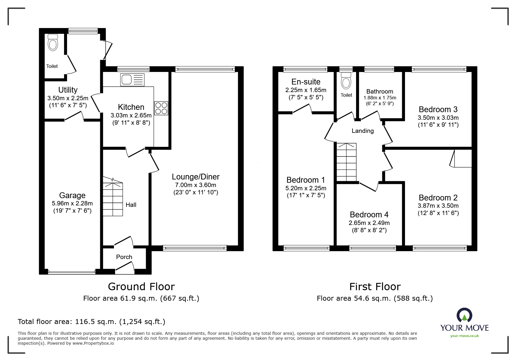 Floorplan of 4 bedroom Semi Detached House for sale, Braddon Road, Loughborough, Leicestershire, LE11