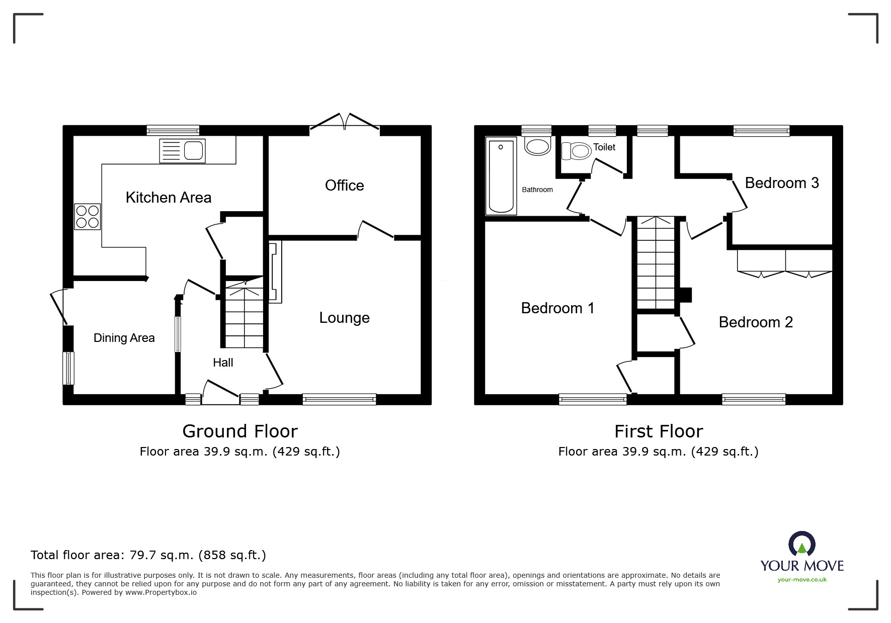 Floorplan of 3 bedroom End Terrace House for sale, Sharpley Road, Loughborough, Leicestershire, LE11