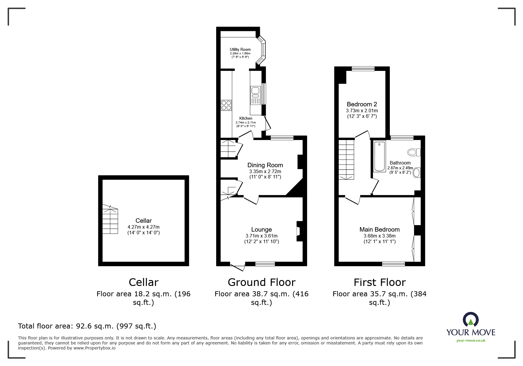 Floorplan of 2 bedroom Mid Terrace House for sale, Pinfold Gate, Loughborough, LE11
