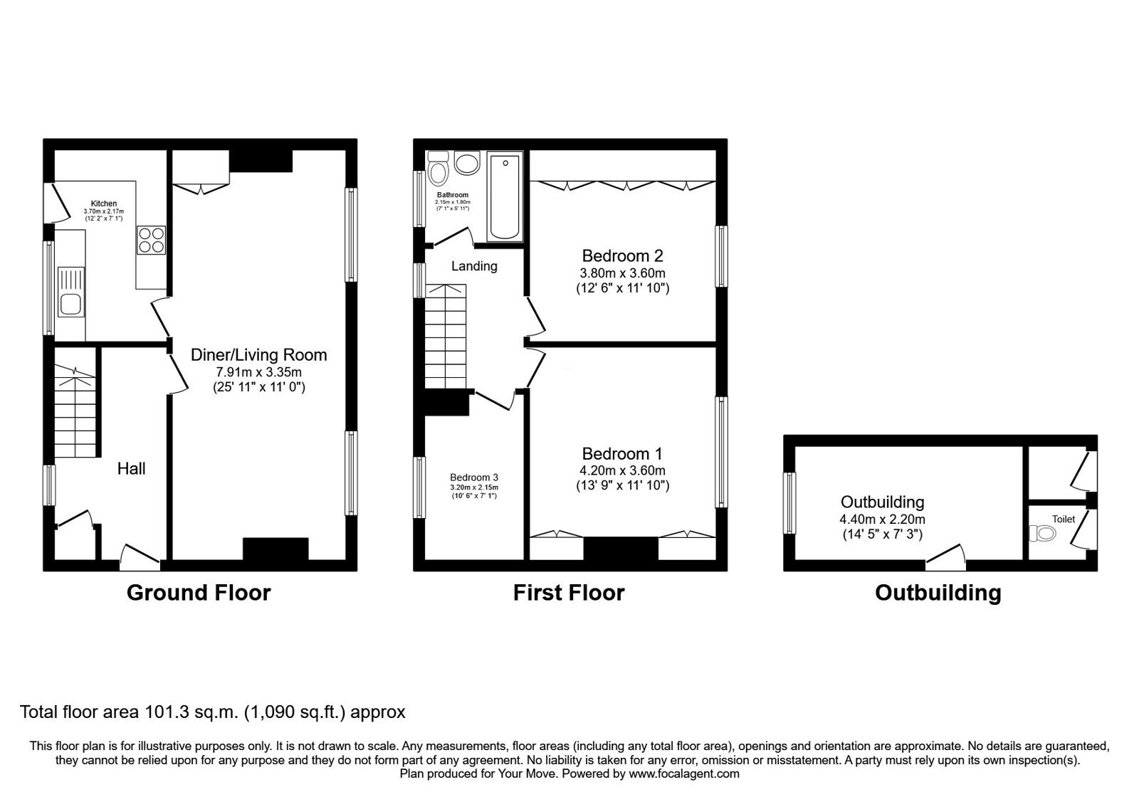 Floorplan of 3 bedroom Semi Detached House for sale, Brook Lane, Barrow upon Soar, Leicestershire, LE12