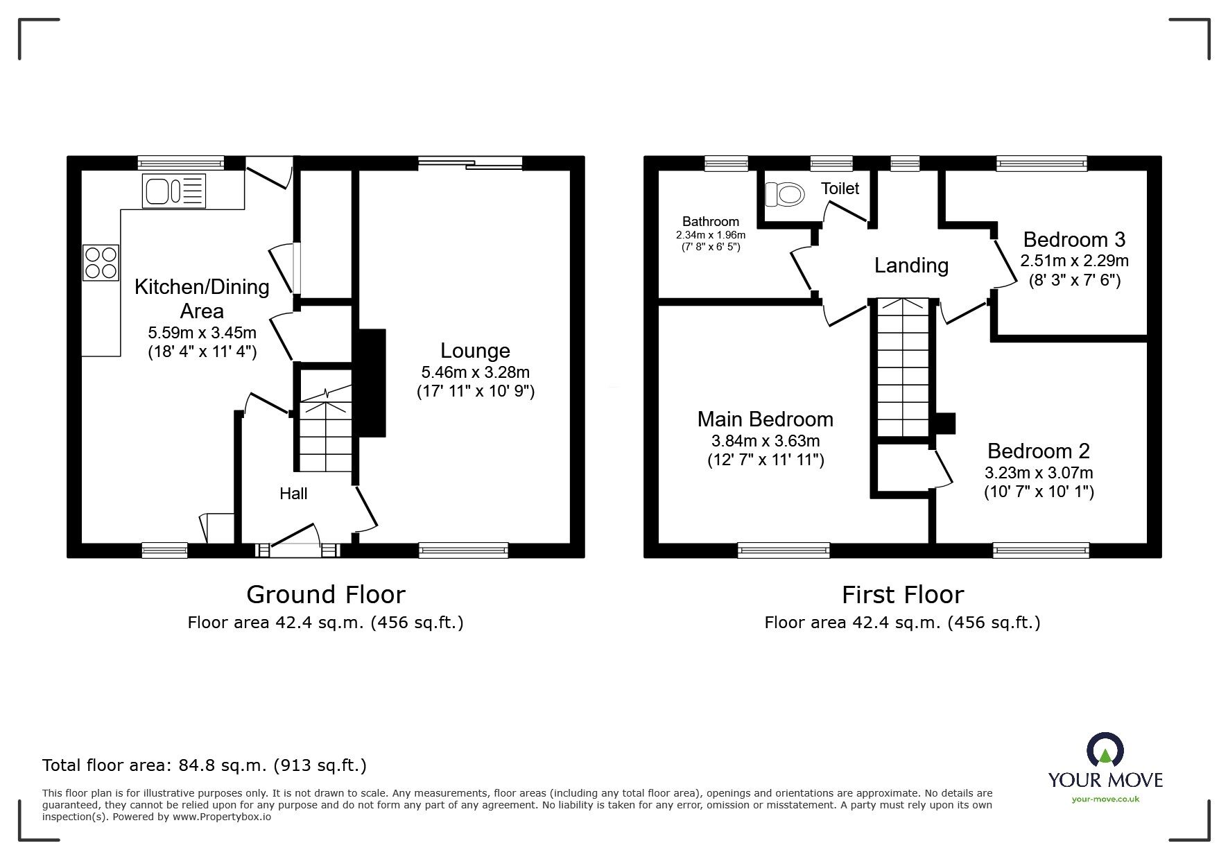 Floorplan of 3 bedroom Mid Terrace House for sale, Poplar Road, Loughborough, Leicestershire, LE11