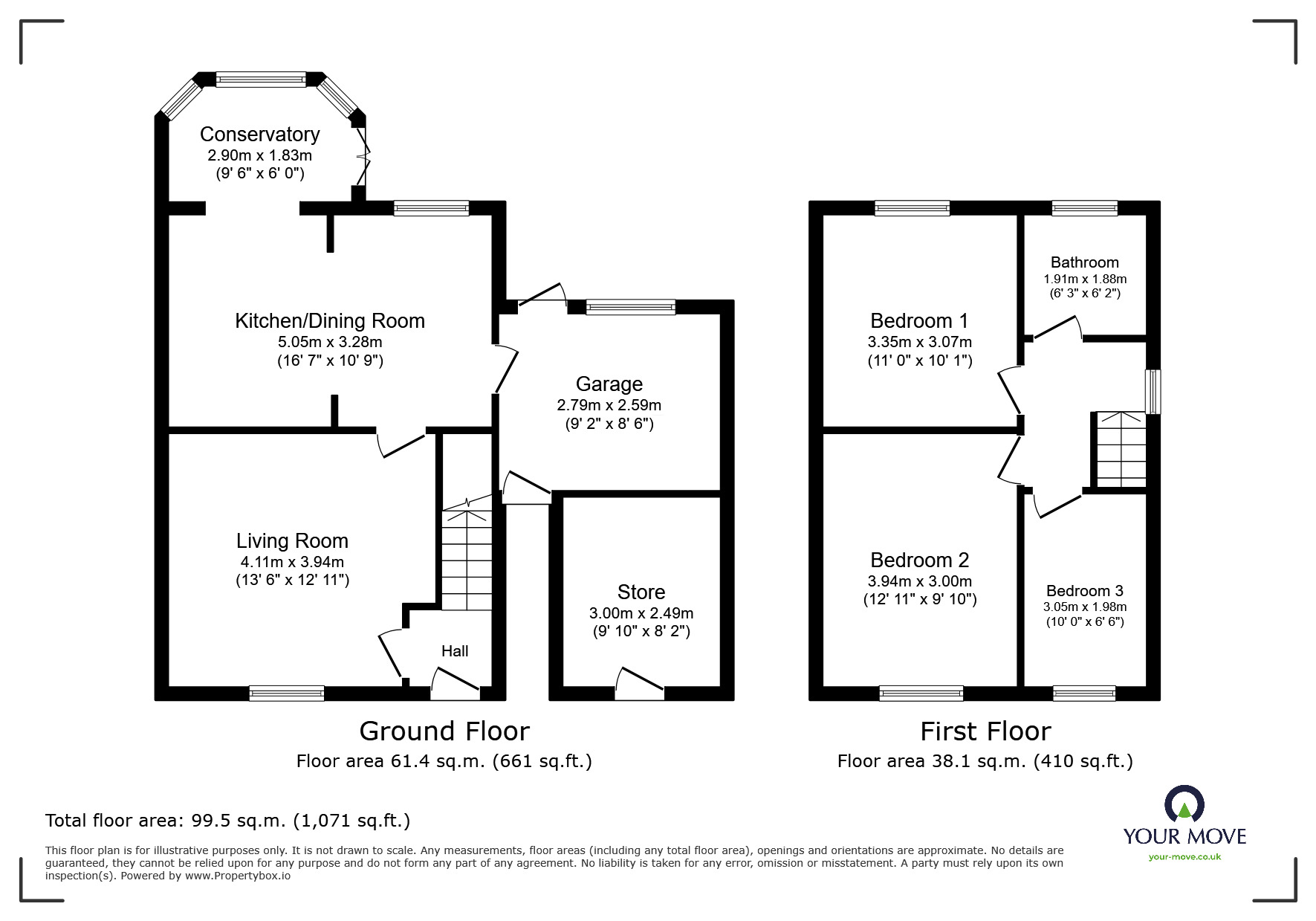 Floorplan of 3 bedroom Semi Detached House for sale, Dunholme Avenue, Loughborough, Leicestershire, LE11