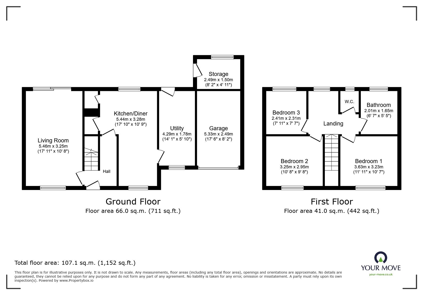 Floorplan of 3 bedroom Semi Detached House for sale, Alan Moss Road, Loughborough, Leicestershire, LE11