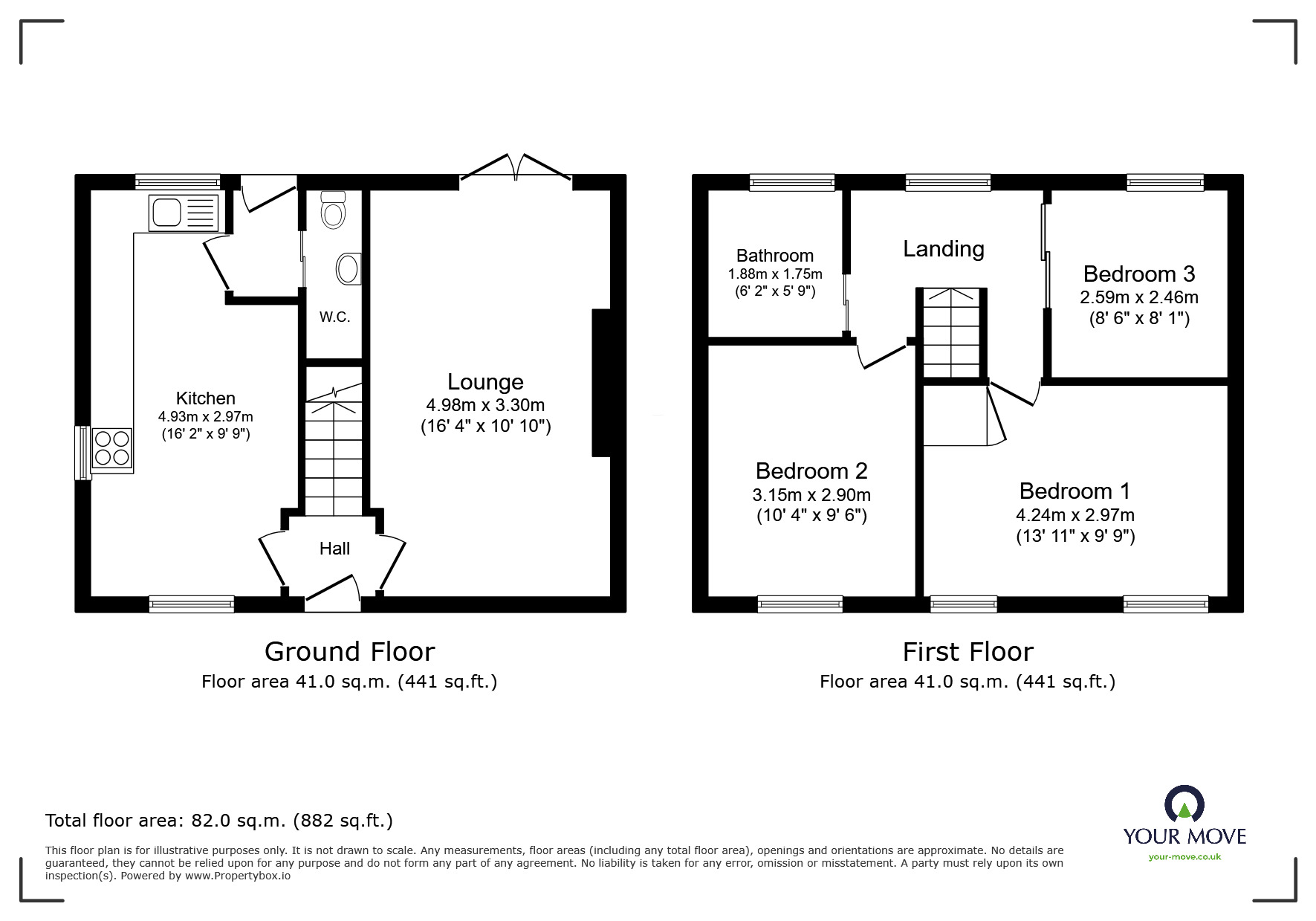 Floorplan of 3 bedroom Mid Terrace House for sale, Shelthorpe Avenue, Loughborough, Leicestershire, LE11