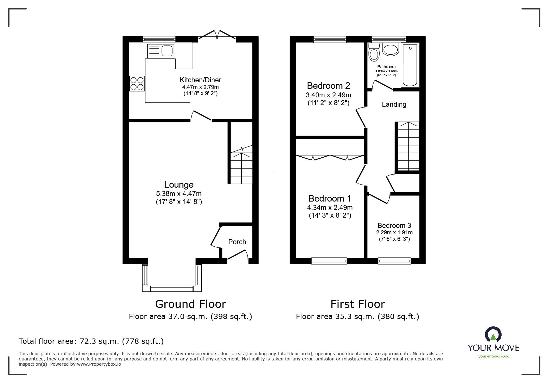Floorplan of 3 bedroom Semi Detached House for sale, Windsor Avenue, Groby, Leicestershire, LE6