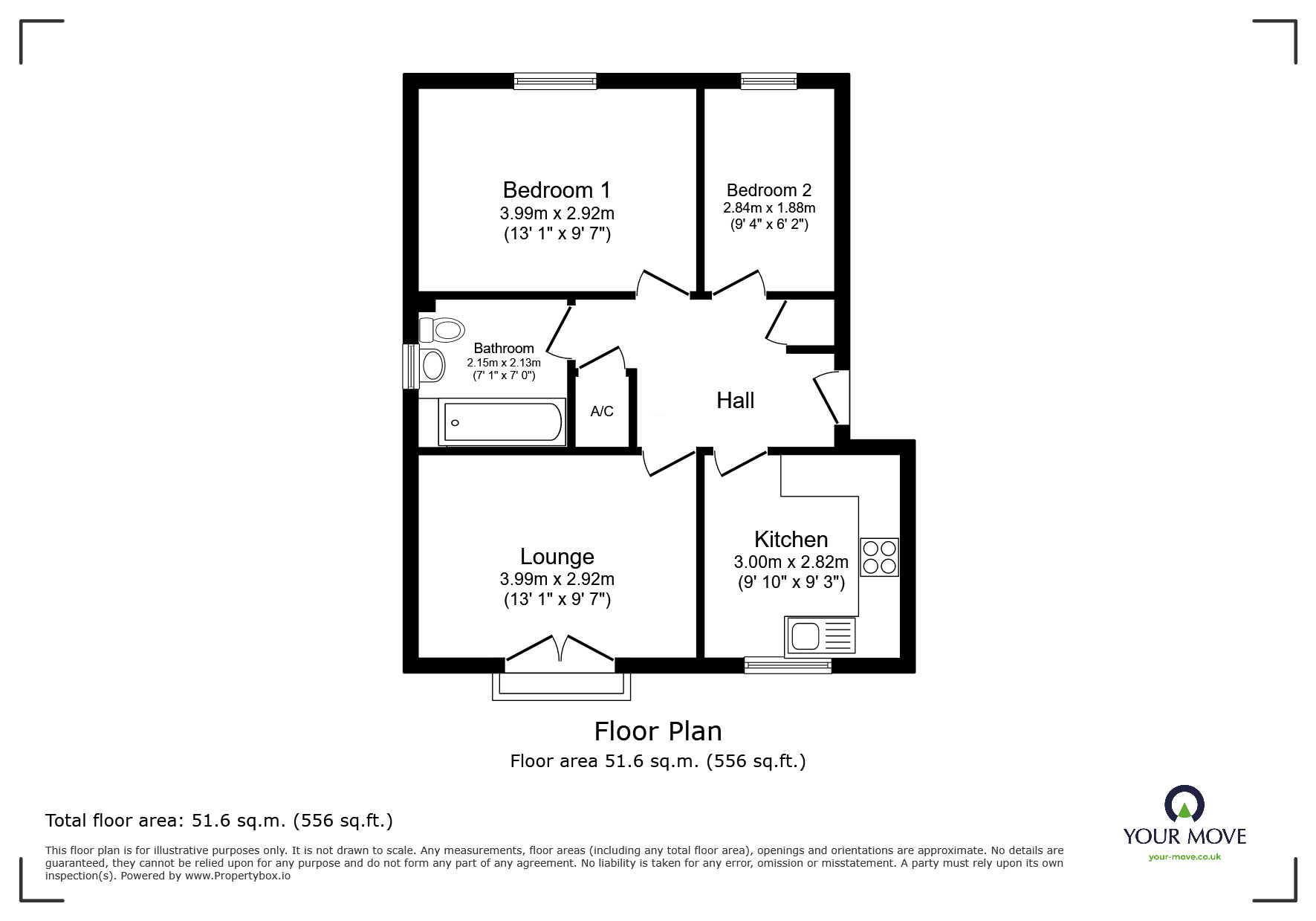 Floorplan of 2 bedroom  Flat for sale, Sileby Road, Barrow upon Soar, Leicestershire, LE12