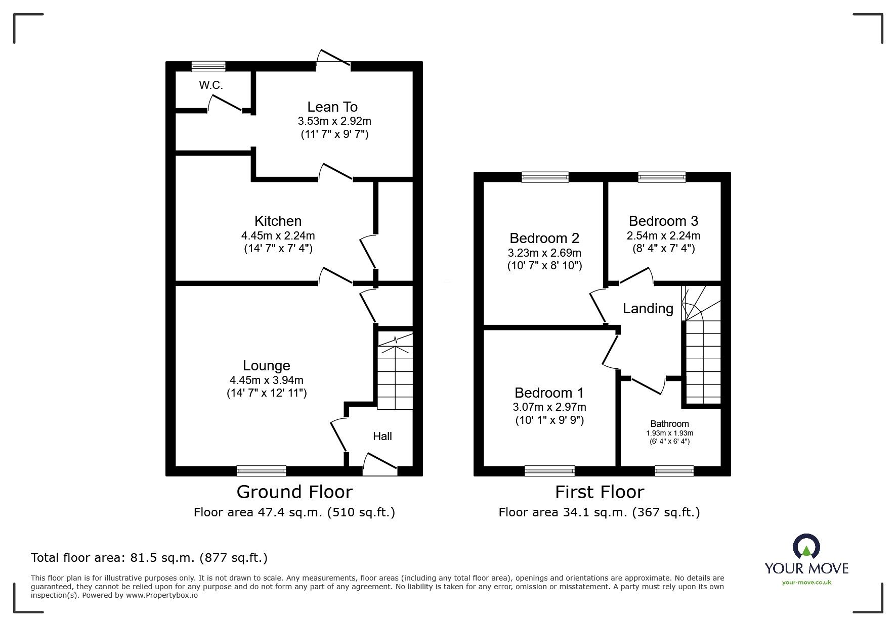 Floorplan of 3 bedroom Mid Terrace House for sale, Boundary Road, Mountsorrel, Leicestershire, LE12