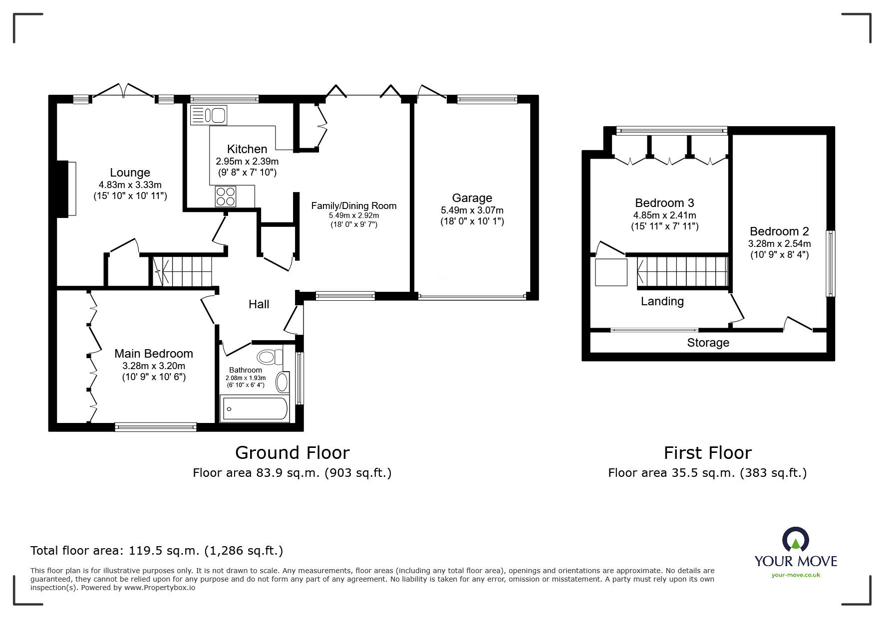 Floorplan of 3 bedroom Semi Detached House for sale, Valley Road, Loughborough, Leicestershire, LE11
