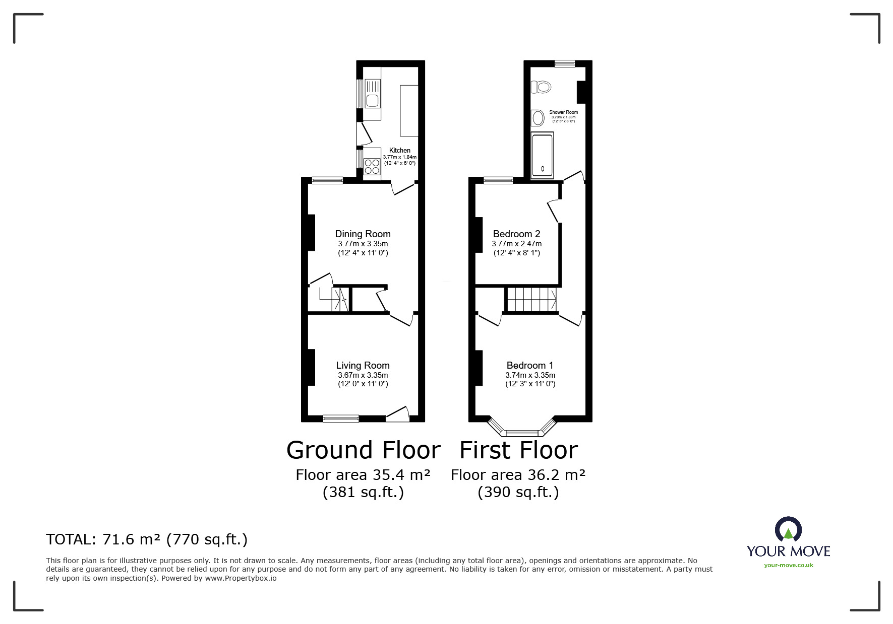 Floorplan of 2 bedroom Mid Terrace House for sale, Burder Street, Loughborough, Leicestershire, LE11