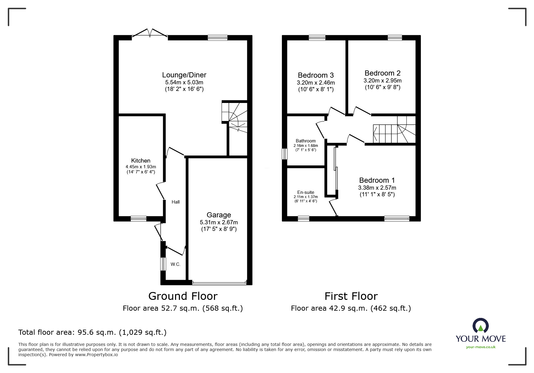 Floorplan of 3 bedroom  House for sale, Wolsey Way, Loughborough, Leicestershire, LE11
