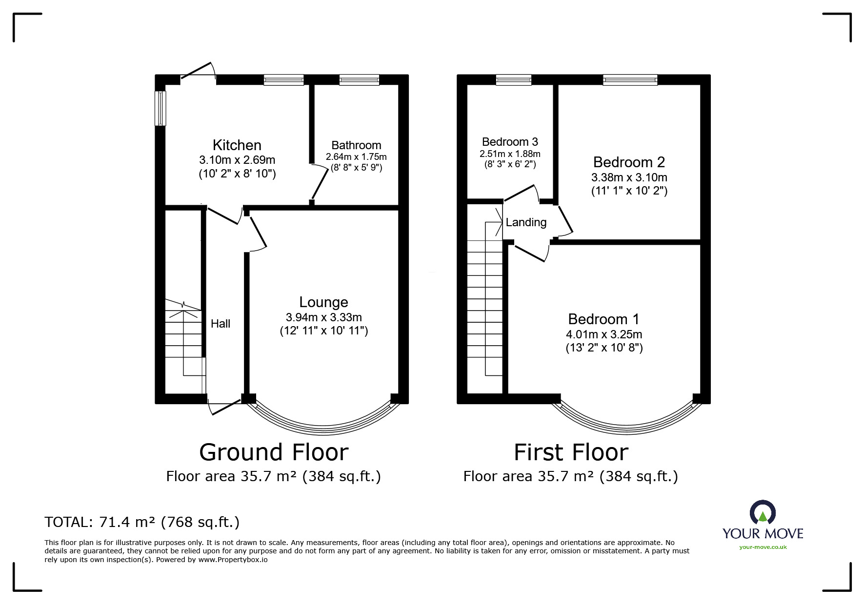 Floorplan of 3 bedroom Semi Detached House to rent, Glebe Street, Loughborough, Leicestershire, LE11