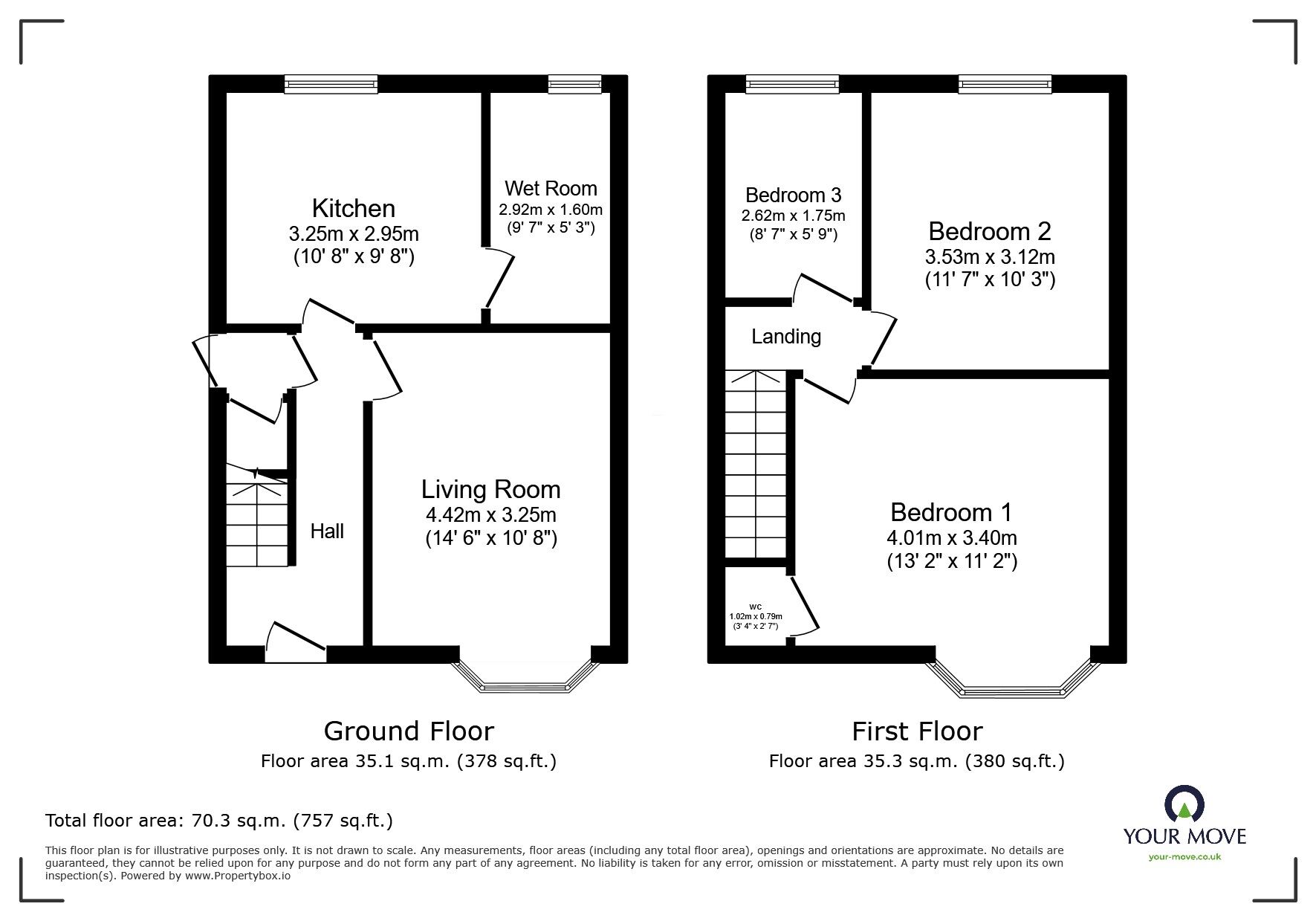 Floorplan of 3 bedroom Semi Detached House for sale, Turner Avenue, Loughborough, Leicestershire, LE11