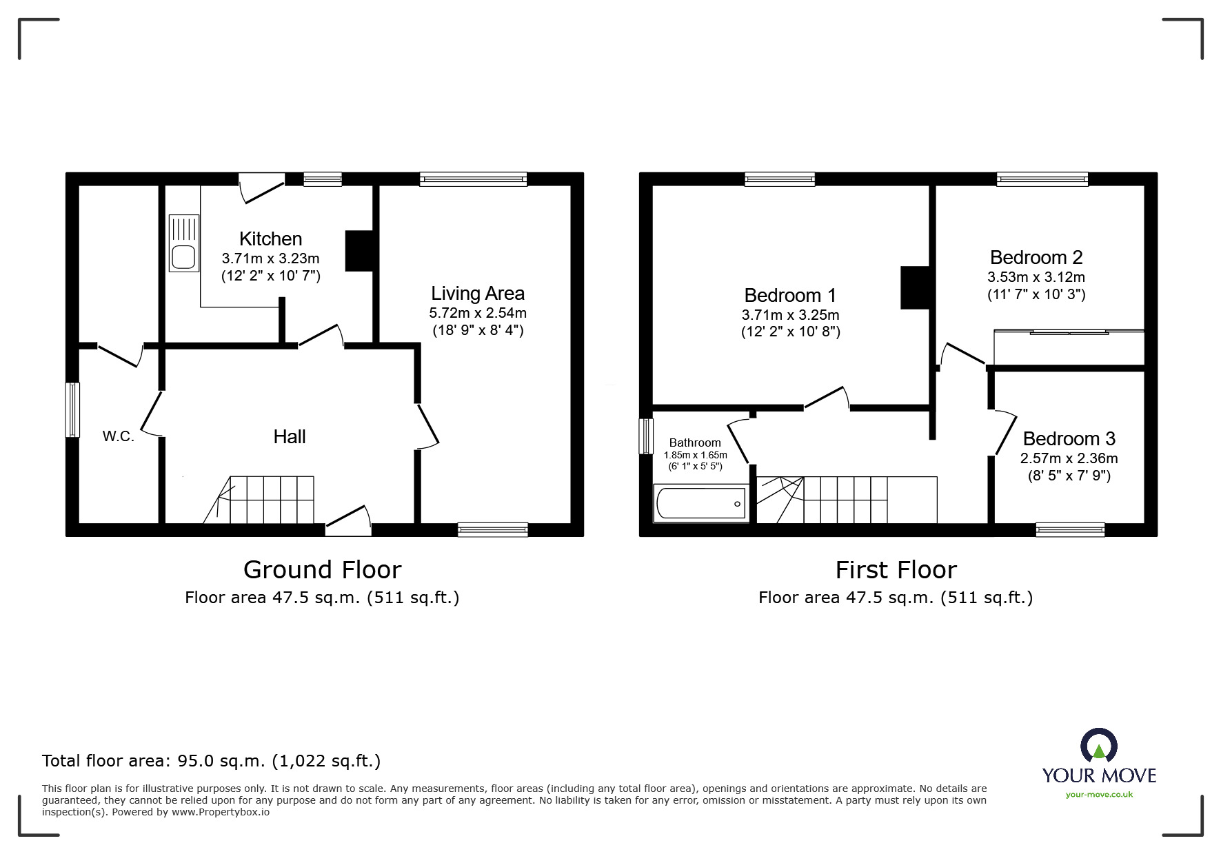 Floorplan of 3 bedroom Semi Detached House to rent, Sharpley Road, Loughborough, Leicestershire, LE11