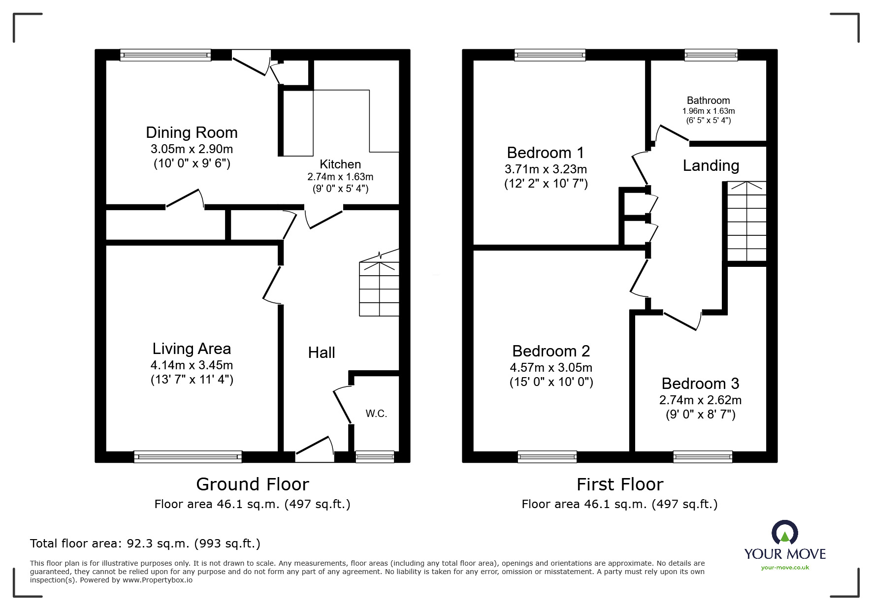 Floorplan of 3 bedroom Semi Detached House to rent, Brockenhurst Gardens, Nottingham, Nottinghamshire, NG3