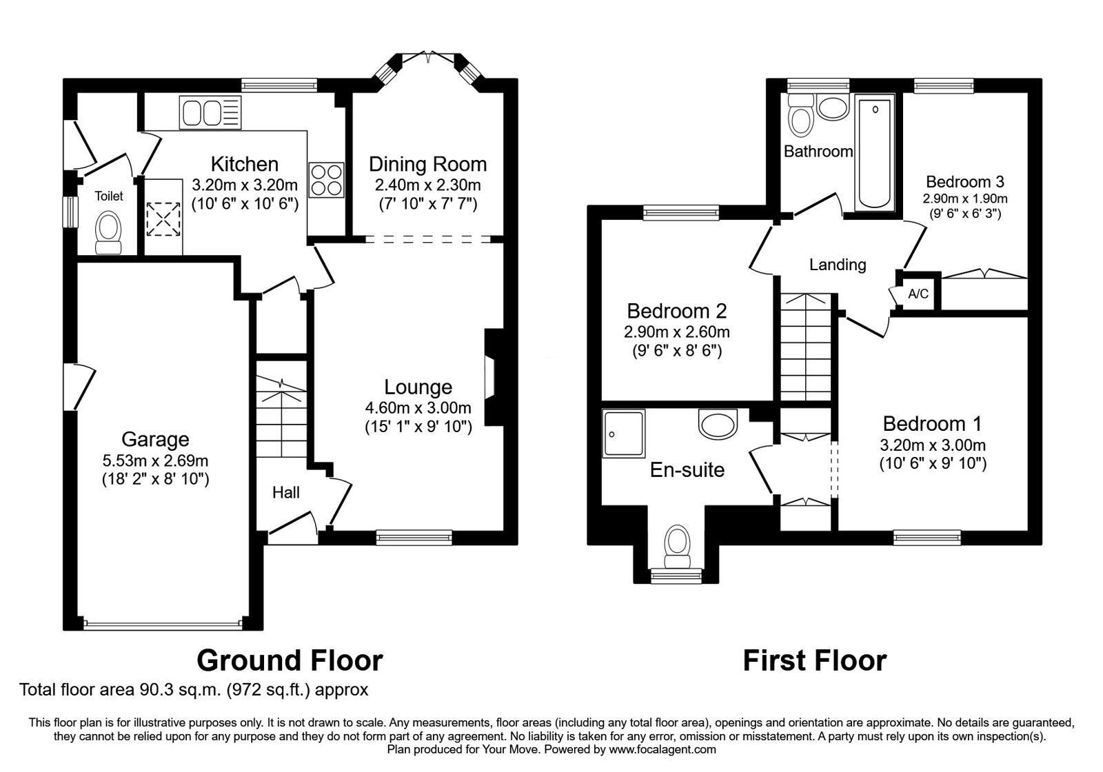 Floorplan of 3 bedroom Detached House for sale, Broom Avenue, Loughborough, Leicestershire, LE11