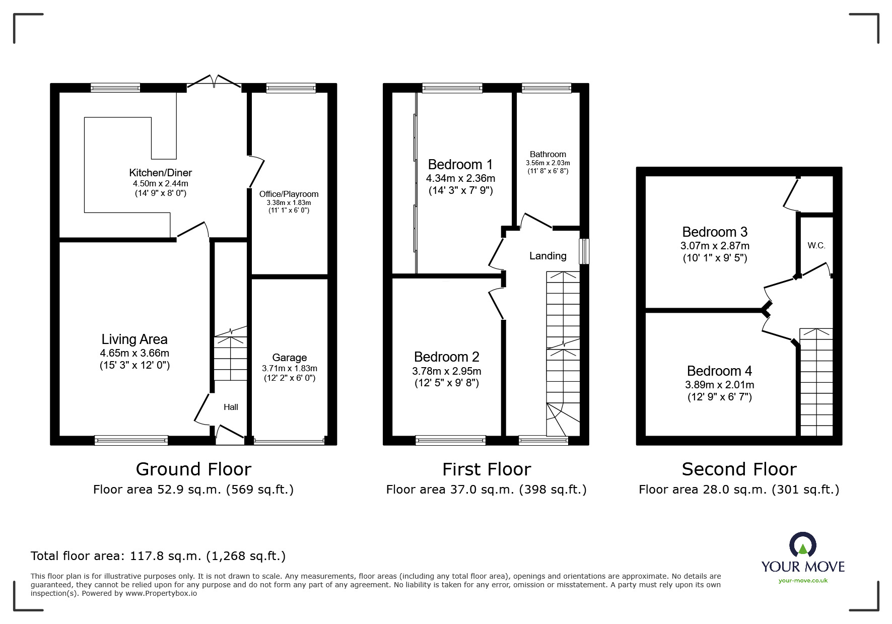 Floorplan of 4 bedroom Semi Detached House for sale, Second Avenue, Carlton, Nottinghamshire, NG4