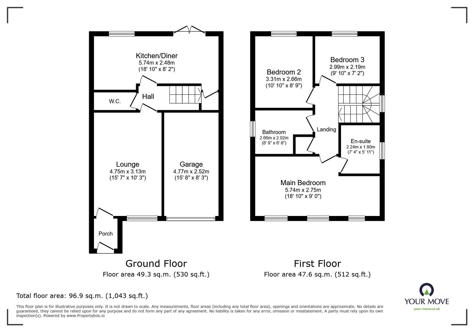 Floorplan of 3 bedroom Detached House for sale, Baily Road, Stonebow Village, Leicestershire, LE12