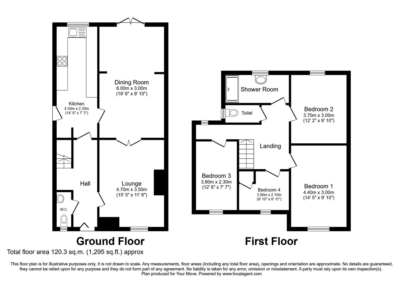 Floorplan of 4 bedroom Semi Detached House for sale, Paterson Place, Shepshed, Leicestershire, LE12