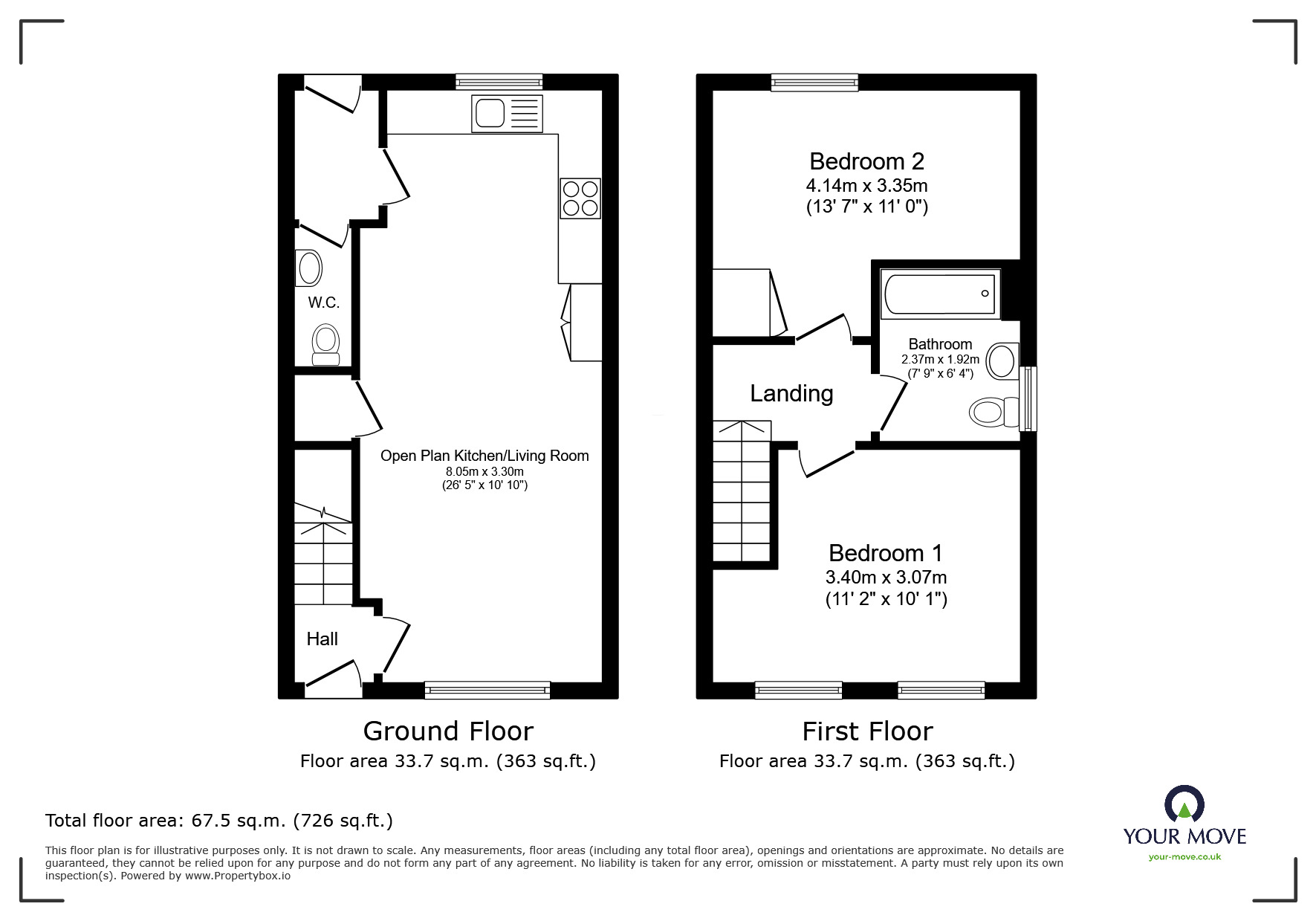 Floorplan of 2 bedroom Mid Terrace House for sale, Damson Drive, Barrow upon Soar, Leicestershire, LE12