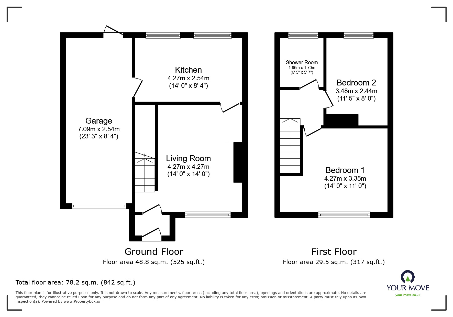 Floorplan of 2 bedroom Semi Detached House to rent, Swithland Close, Loughborough, Leicestershire, LE11